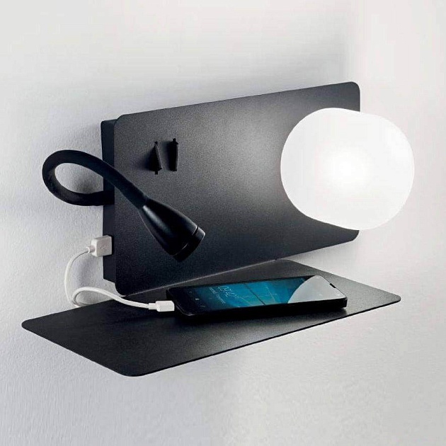 Бра Ideal Lux Book-1 Ap Nero 174808 Фото № 1