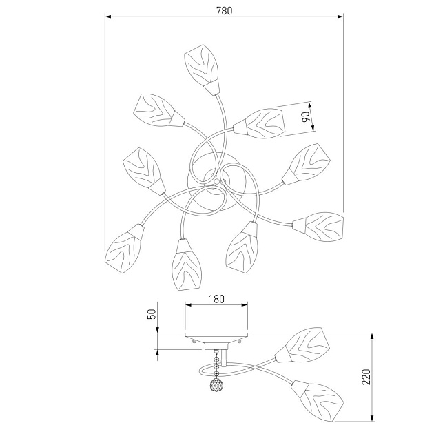 Подвесная люстра Eurosvet 2275/9 хром Фото № 2
