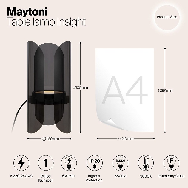 Настольная светодиодная лампа Maytoni Insight MOD416TL-L6BR3K изображение 2 Настольная светодиодная лампа Maytoni Insight MOD416TL-L6BR3K Фото № 2