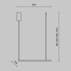 Подвесной светодиодный светильник Maytoni Glint MOD072PL-L36B3K 1