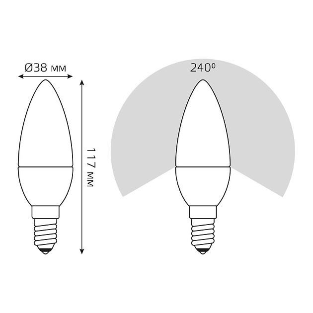 Лампа светодиодная Gauss E14 6.5W 3000К матовая 103101107 Фото № 8