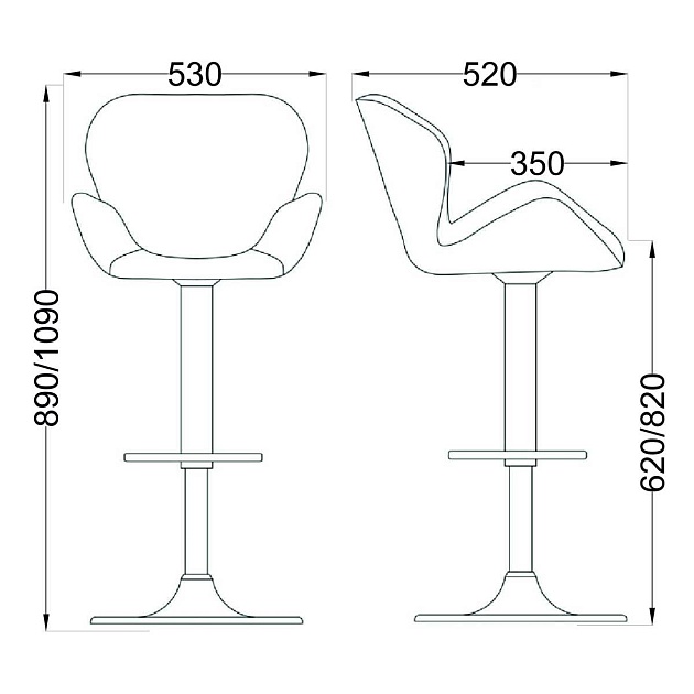 Барный стул AksHome Berlin серый, велюр 62686 Фото № 2