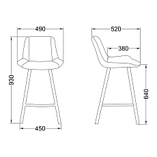 Барный стул AksHome Leros серый, велюр 81474 1