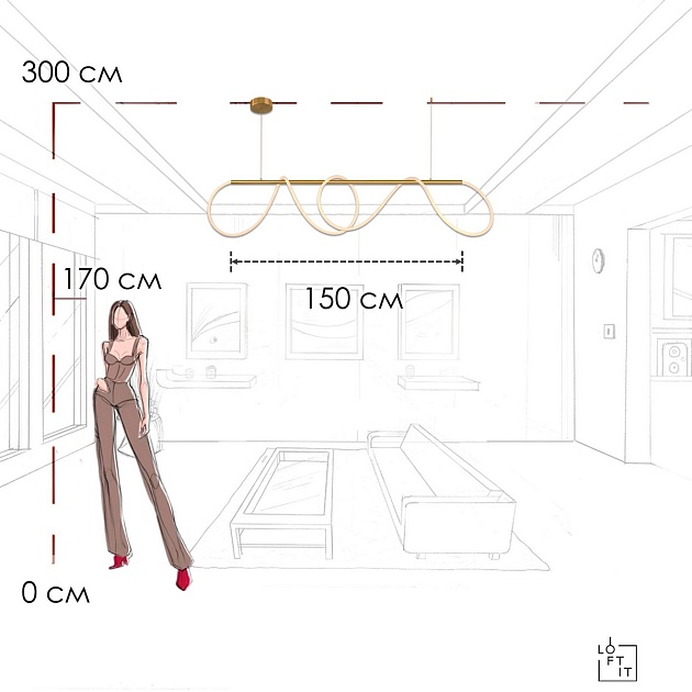 Подвесной светильник LOFT IT Thread 10388P/B Brass Фото № 3