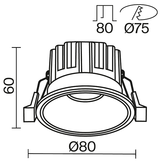 Встраиваемый светодиодный светильник Maytoni Round DL058-12W4K-B Фото № 6