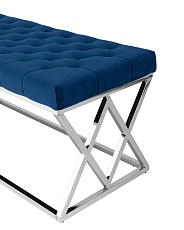 Банкетка Stool Group ИНСИГНИЯ вельвет синий сталь серебро BENCH-011 1