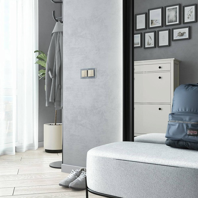 Выключатель двухклавишный Werkel айвори матовый W1120062 4690389184642 Фото № 3