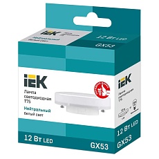 Лампа светодиодная IEK GX53 12W 4000K матовая LLE-T80-12-230-40-GX53 1