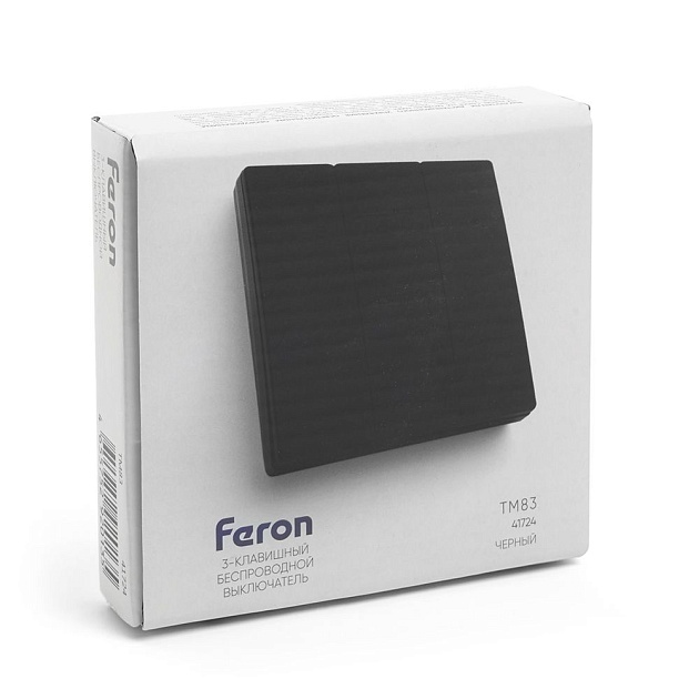Выключатель трехклавишный беспроводной Feron Smart черный TM83 41724 Фото № 4