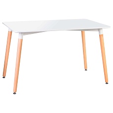 Стол обеденный DOBRIN SERRA WIDE (ножки светлый бук, столешница белая) 04-TD-LMZL SERRA WIDE