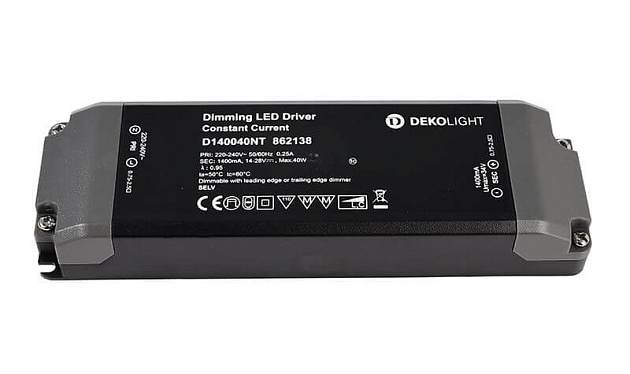 Драйвер Deko-Light D140040NT 14-28V 40W IP20 1,4A 862138 изображение 1 Драйвер Deko-Light D140040NT 14-28V 40W IP20 1,4A 862138 Фото № 1