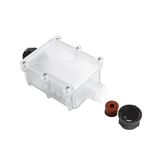 Коробка распределительная LD537 водонепроницаемая на 2 выхода, 450V, 130х70х41, прозрачный 50129