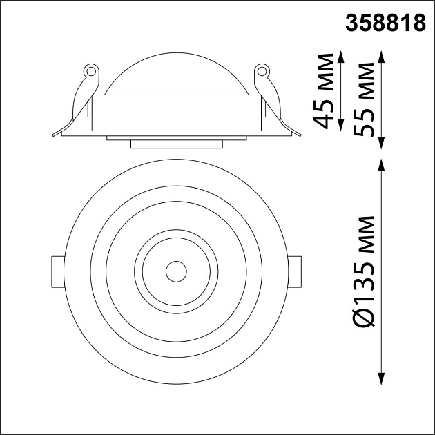 Встраиваемый светодиодный светильник Novotech Spot Gesso 358818 Фото № 4