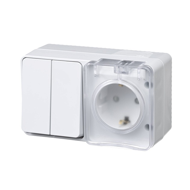 Блок розетка-выключатель Systeme Electric AtlasDesign белый ATN540174 Фото № 1