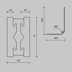 Радиусный коннектор для шинопровода Maytoni Technical TRX154-RC80-PT 5