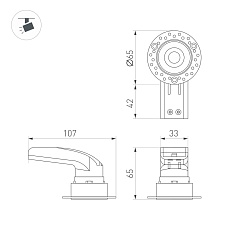 Встраиваемый светодиодный светильник Arlight MS-Rialto-Trimless-R40-9W Warm3000 044683 1