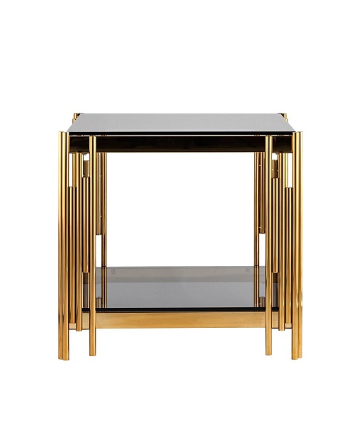 Журнальный стол Stool Group Гэтсби 55*55 черное стекло/сталь золото УТ000001971 Фото № 4