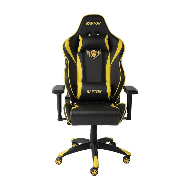 Игровое кресло AksHome Raptor желтый + черный, экокожа 45722 Фото № 16