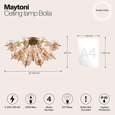 Потолочная люстра Maytoni Bolla MOD133CL-04BS 2