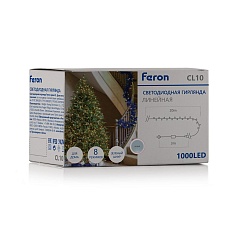 Светодиодная гирлянда Feron Линейная 230V дневной белый 8 режимов CL10 48180 1