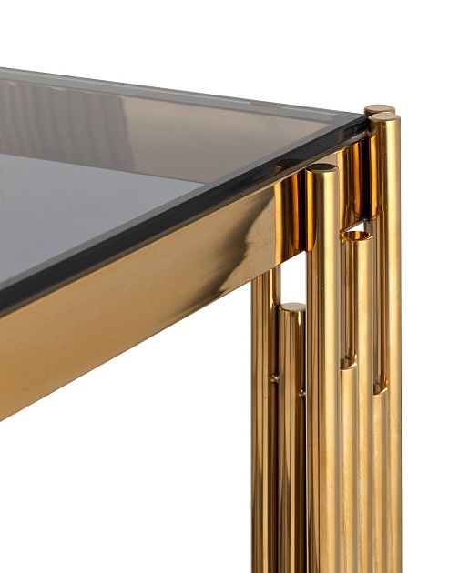 Журнальный стол Stool Group Гэтсби 55*55 черное стекло/сталь золото УТ000001971 Фото № 3