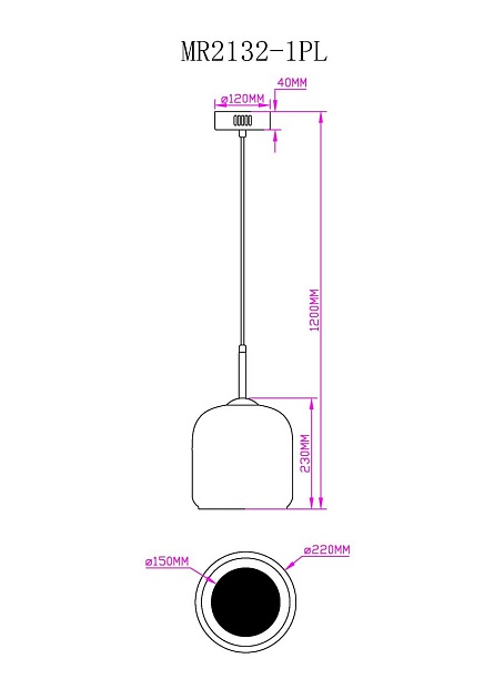 Подвесной светодиодный светильник MyFar Charlie MR2132-1PL Фото № 2