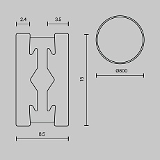 Шинопровод накладной/подвесной Maytoni Technical TRX154-R-D800-PT 5
