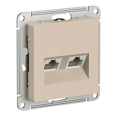 Розетка компьютерная 2xRJ45 Systeme Electric AtlasDesign кат. 5Е песочный ATN001285