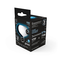 Лампа светодиодная филаментная диммируемая Gauss E27 10W 4100К матовая 1017802210-D 2