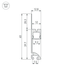 Профиль встраиваемый Arlight PLINTUS-FANTOM-L-2000 BLACK 041213 3