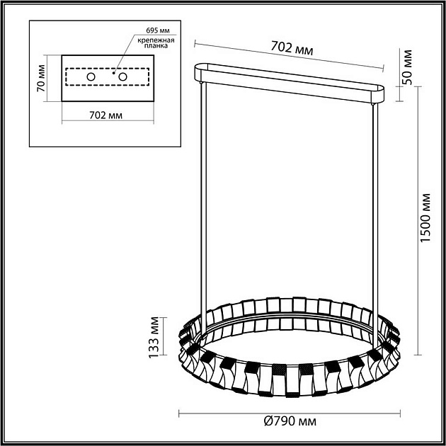 Подвесной светодиодный светильник Odeon Light Asturo 4993/80L Фото № 6