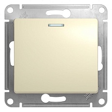 Выключатель одноклавишный Systeme Electric Glossa 10A 250V с подсветкой бежевый GSL000213