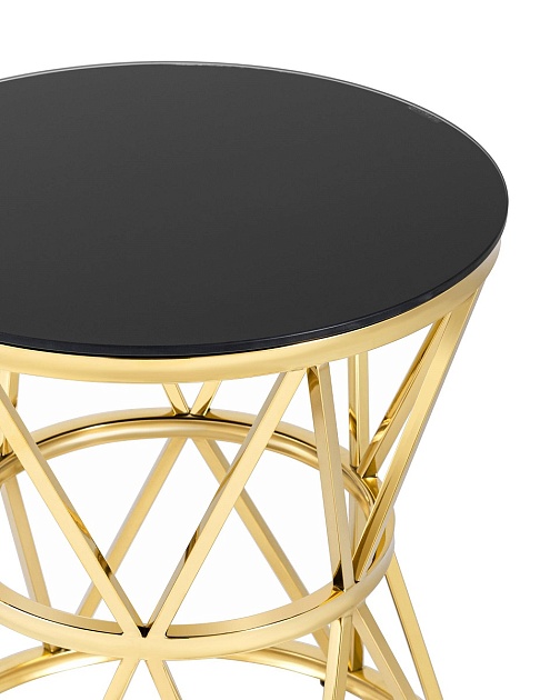 Журнальный стол Stool Group Вива D50 черное стекло/сталь золото УТ000004640 Фото № 4