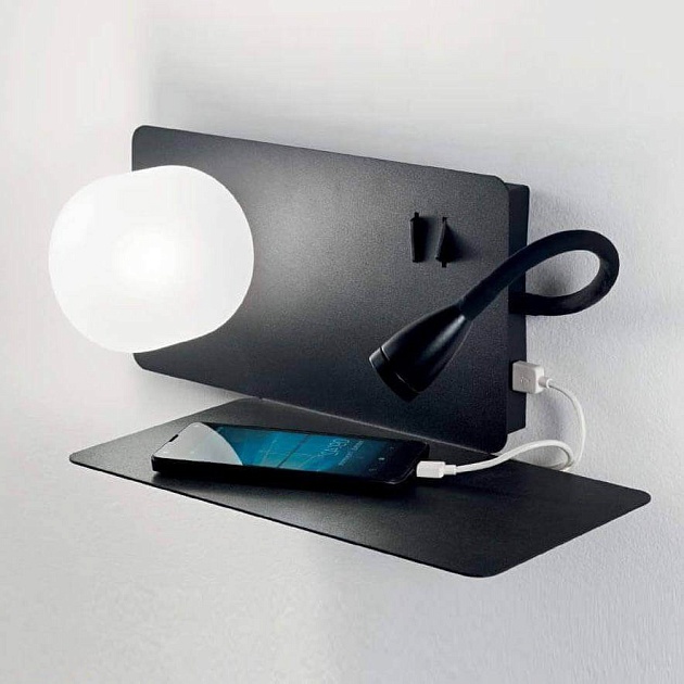 Бра Ideal Lux Book-2 Ap Nero 174846 Фото № 1