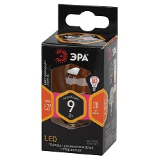 Лампа светодиодная филаментная ЭРА E27 9W 2700K золотая F-LED P45-9w-827-E27 gold Б0047025 2