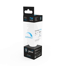 Лампа светодиодная диммируемая Gauss E14 7W 6500K матовая 103101307-D 2