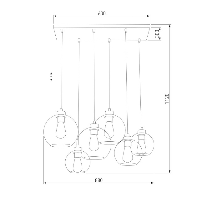 Подвесная люстра TK Lighting 2833 Cubus Фото № 3