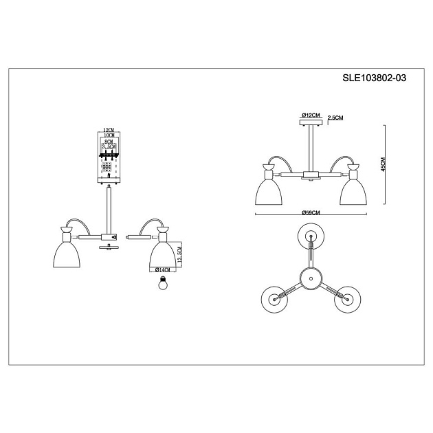 Потолочная люстра Evoluce Balcamo SLE103802-03 Фото № 2