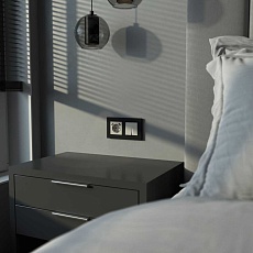 Выключатель двухклавишный с подсветкой (дымчатый) W1220104/ a069457 1