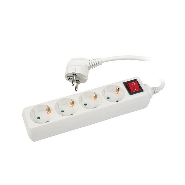 Удлинитель Uniel 4гн х 3м с/з + выкл Стандарт S-GCD4-3B 02927 Фото № 1