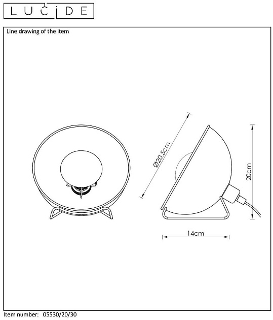 Настольная лампа Lucide Alvaro 05530/20/30 Фото № 4