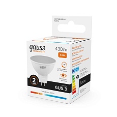Лампа светодиодная Gauss GU5.3 5.5W 3000K матовая 13516 4