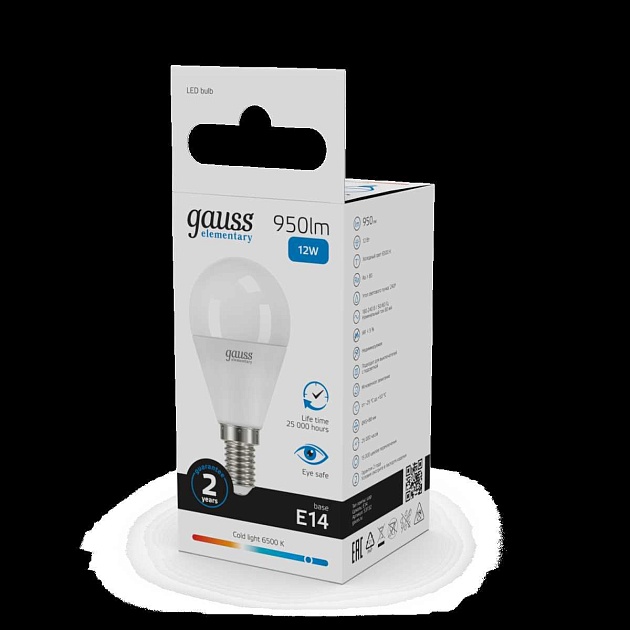 Лампа светодиодная Gauss E14 12W 6500K матовая 53132 Фото № 5