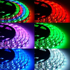 Светодиодная влагозащищенная лента Apeyron 14,4W/m 60Led/m 5050SMD разноцветная 2M 86ЦЛ 1