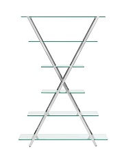 Стеллаж Stool Group Гейт прозрачное стекло сталь серебро EDCS-006 1
