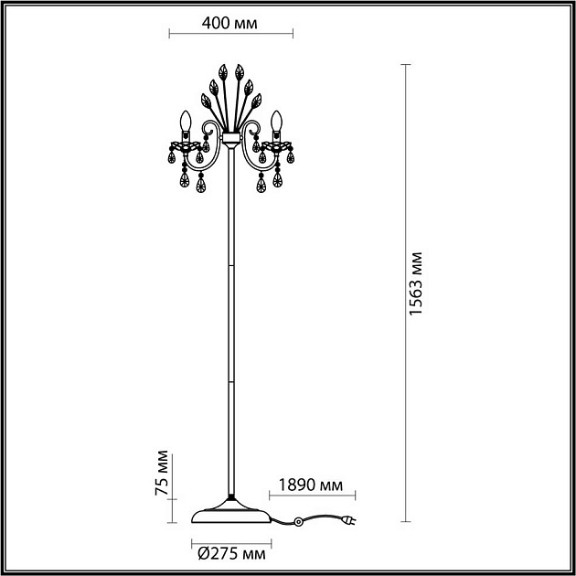 Торшер Odeon Light Hall Versia 4977/3F Фото № 5