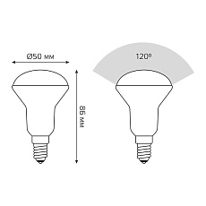 Лампа светодиодная рефлекторная Gauss E14 6W 3000K матовая 106001106 2