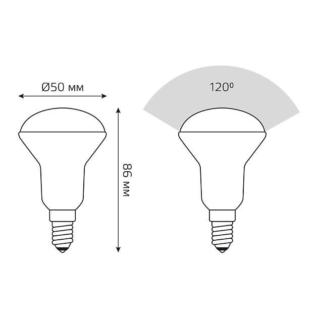 Лампа светодиодная рефлекторная Gauss E14 6W 3000K матовая 106001106 Фото № 3