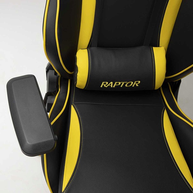 Игровое кресло AksHome Raptor желтый + черный, экокожа 45722 Фото № 11