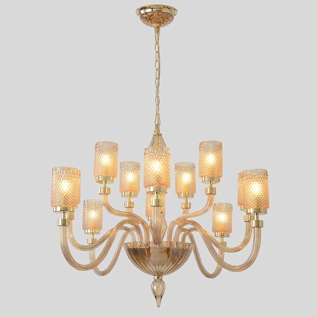 Подвесная люстра Crystal Lux SILVESTRO SP12 AMBER Фото № 6